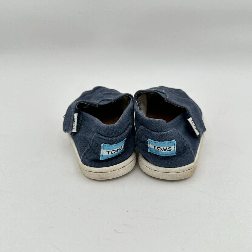 Toms Classic Shoes Baby Toddler Size 4 Blue Canvas‎ Indie Boho Walking Hippie